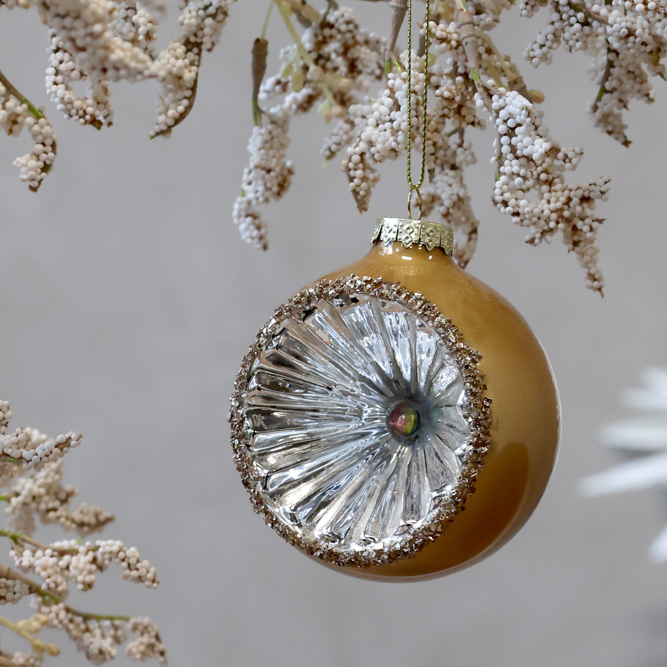 Chic Antique - Julekugle champagne m. hul