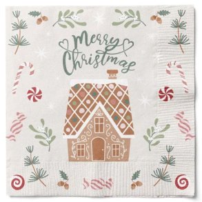 Det gamle apotek  - serviet med kagehus