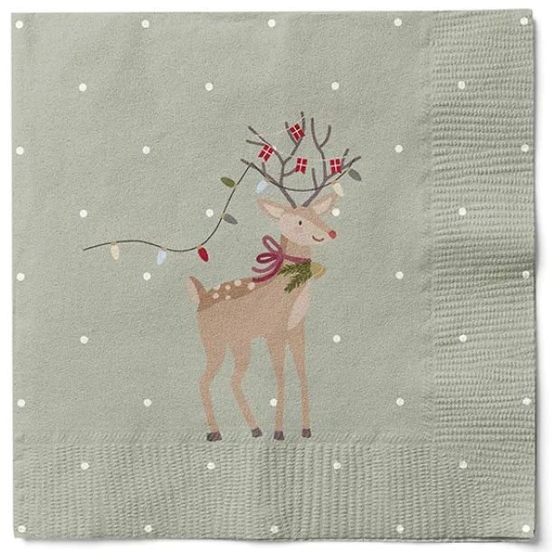 Det gamle apotek - juleserviet rensdyr