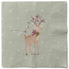 Det gamle apotek - juleserviet rensdyr