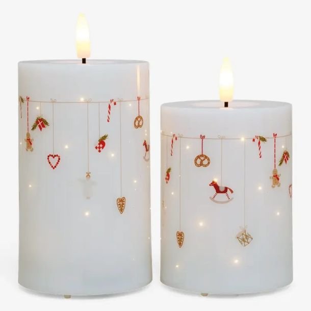 Det gamle apotek - LED lys med julemotiv og fjernbetjening