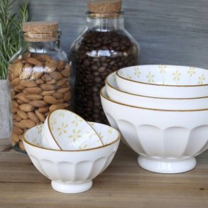 Chic Antique Latteskle st af fem stk. hvid 