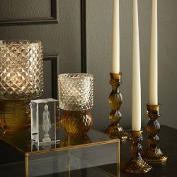 Speedtsberg Lysestage Glas Amber lille