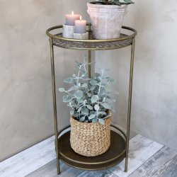 Chic Antique Rundt bord med 2 hylder