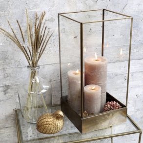 Chic Antique Display glas og antik messing