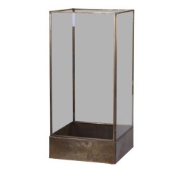 Chic Antique Display glas og antik messing