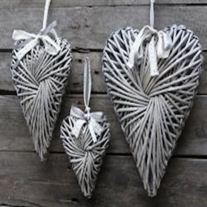 Chic Antique Hjerte i flet, 30 cm.