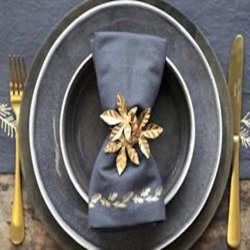 Chic Antique Mundserviet med guldprint