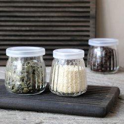 Chic Antique Opbevaringsglas m. riller og lg