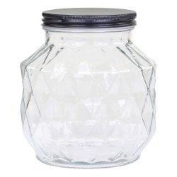 Chic Antique Opbevaringsglas med diamantudskring, mellem