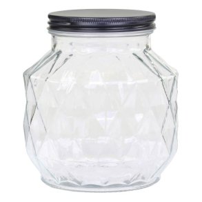 Chic Antique Opbevaringsglas med diamantudskring, mellem