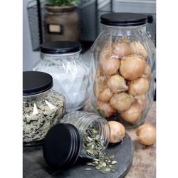 Chic Antique Opbevaringsglas med diamantudskring, stor