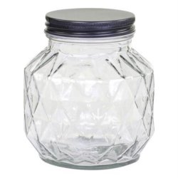 Chic Antique Opbevaringsglas med diamantudskring, lille