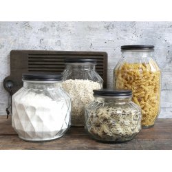 Chic Antique Opbevaringsglas med diamantudskring, mellem