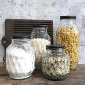 Chic Antique Opbevaringsglas med diamantudskring, lille