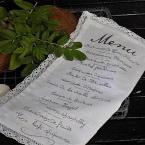 Artefina Serviet, hvid m. menu, 30x30 cm. 