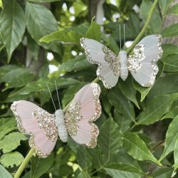 La Vida Sommerfugl med clips, rosa